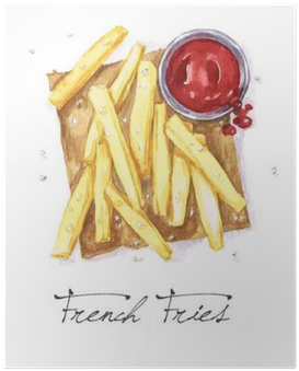 Poster Watercolor Voedsel Schilderij - Watercolour Food (400x400), Png Download