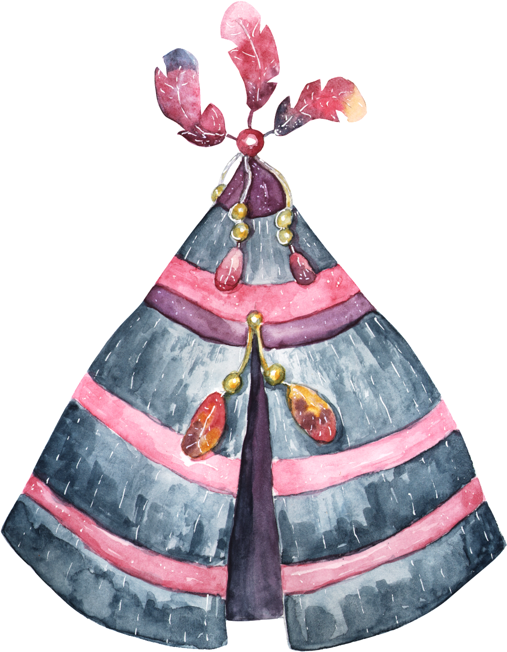 Motif Indien Tribal De Conception De Plume Petite Trousse (1024x1318), Png Download