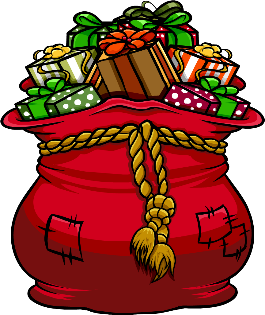 Santas Present Bag - Santa's Bag Of Toys (1025x1025), Png Download