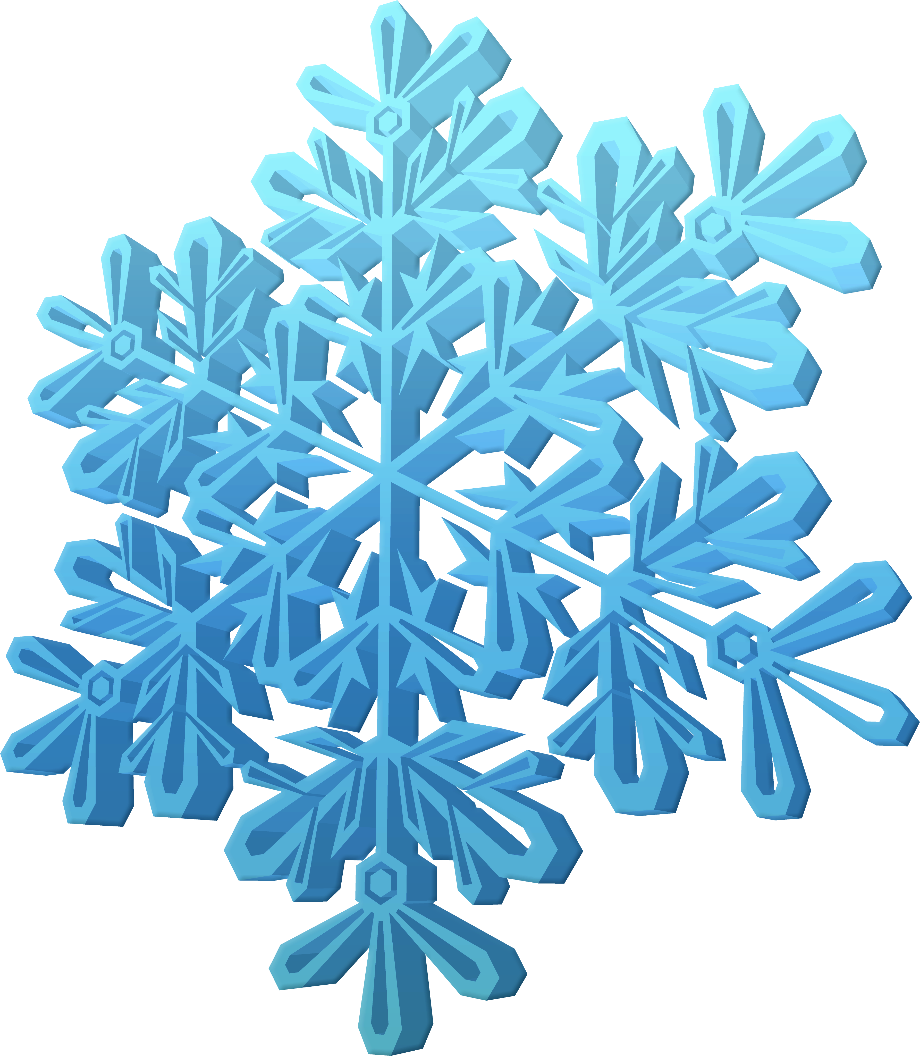 3d Snowflake Png Clipart Image - Clip Art (3732x4283), Png Download