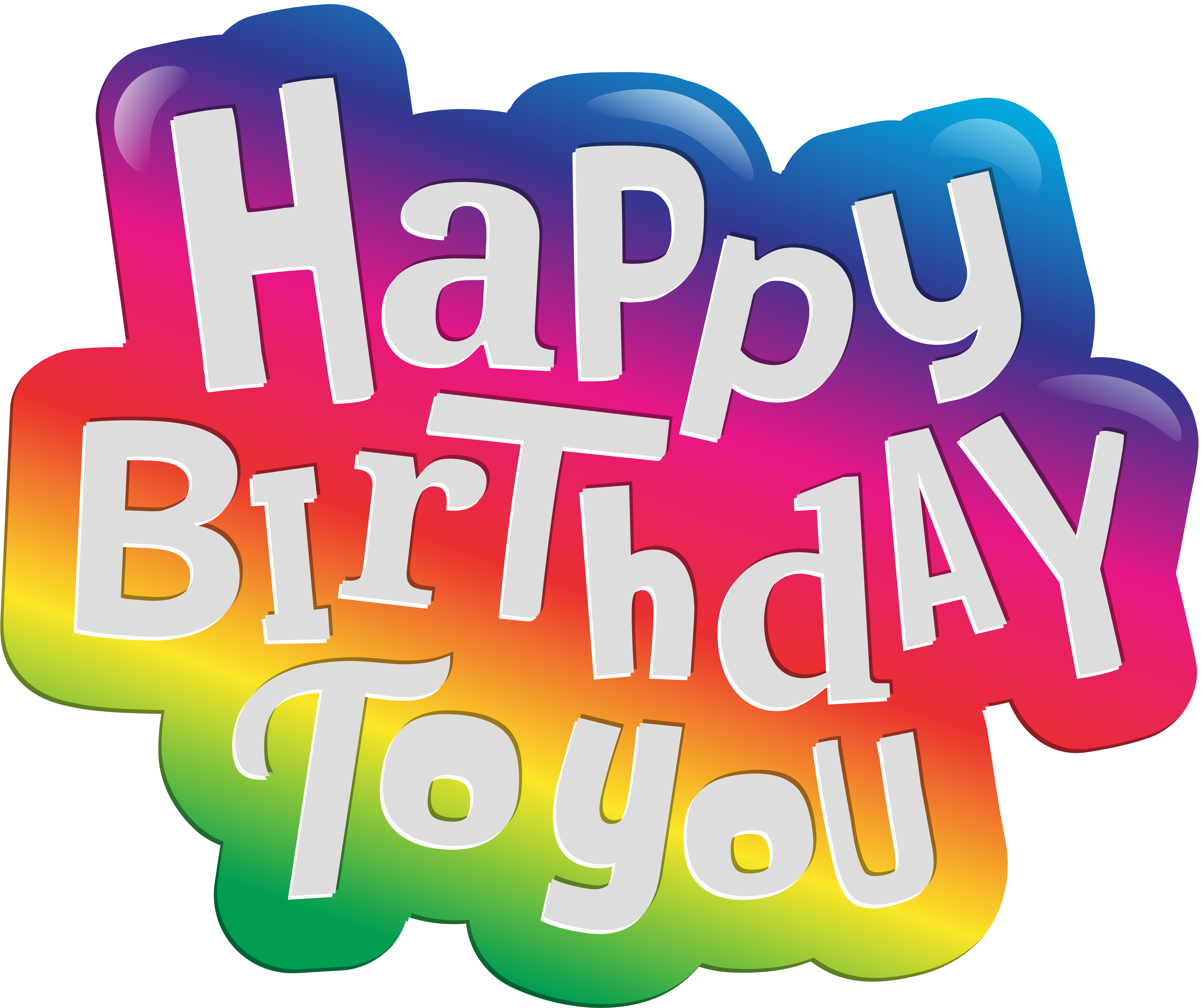 Happy Birthday To You Clip Art Png Image (8000x6674), Png Download
