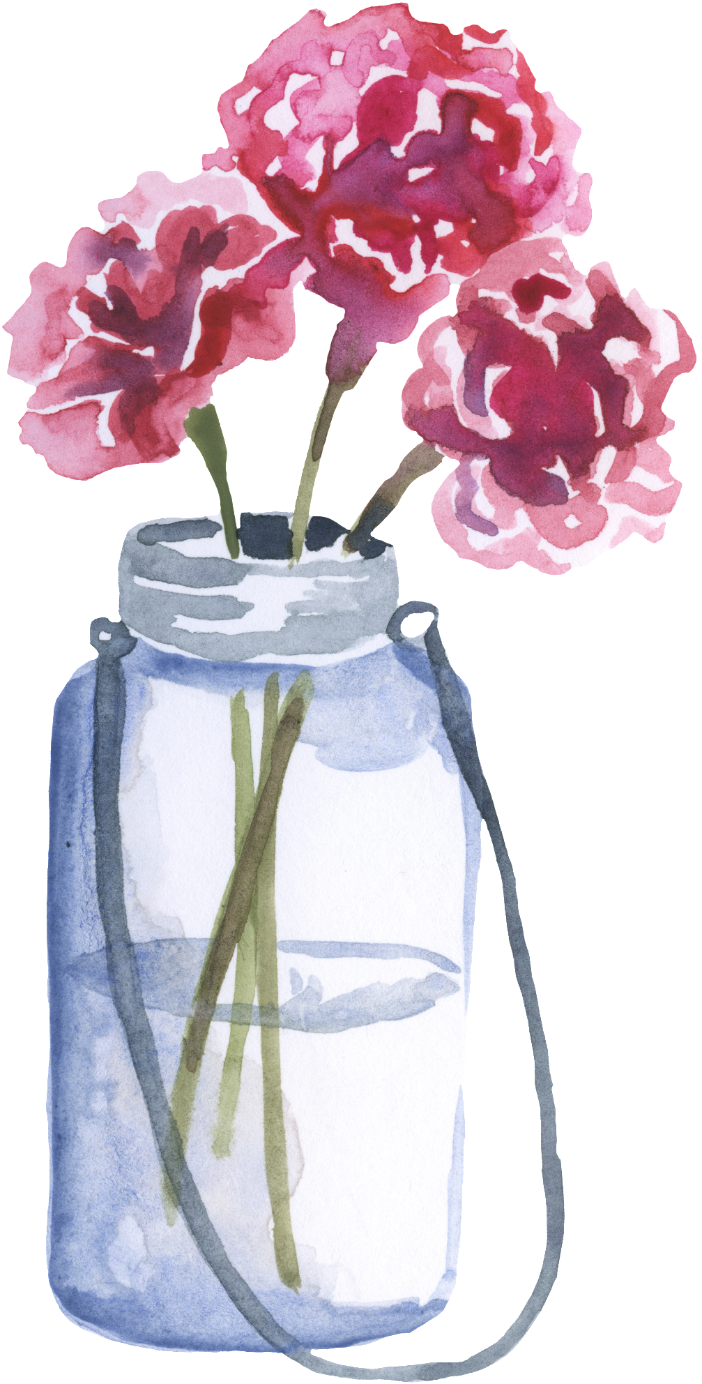 Purple Flower Arrangement Transparent Decorative - Set Of 12 - Personalized Bridesmaid Mason Jar Rustic (1024x2008), Png Download