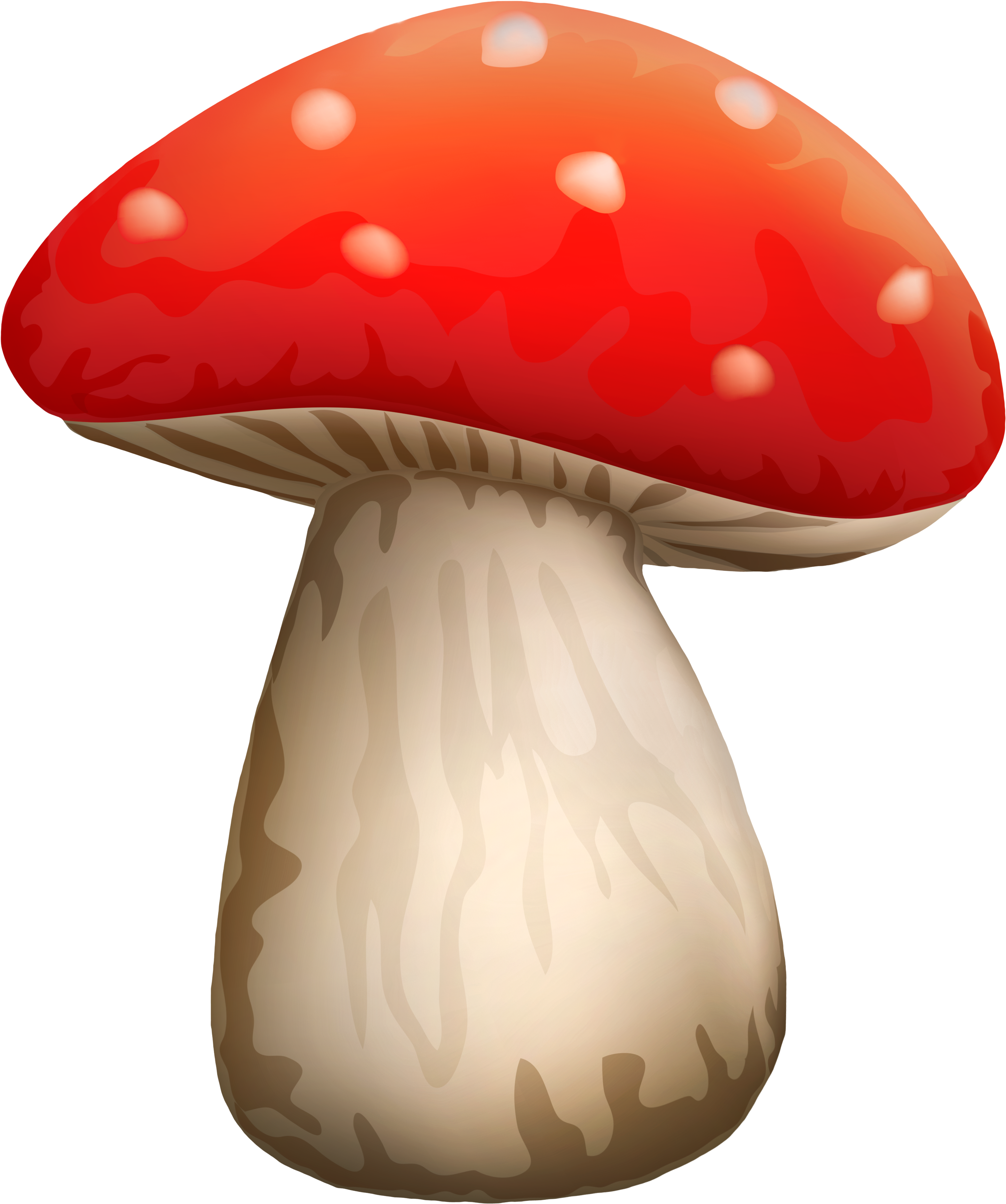 Poisonous Red Mushroom With White Dots Png Clipart - Red Mushroom Png (3251x3825), Png Download