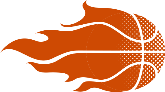 Basketball Logo Sport - Fire Basketball Vector Art (543x515), Png Download