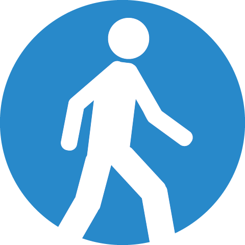 Symbol Of A Person Walking - Pedestrian Traffic Light Png (480x480), Png Download