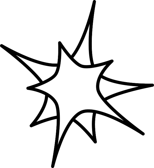 Sign, Black, Symbol, Star, White, Double, Sale, Stars - Star Drawing Outline (587x640), Png Download