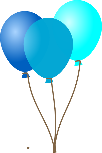 Emmas Blue Balloons Clip Art At Clker - Blue Balloons Clip Art (402x599), Png Download