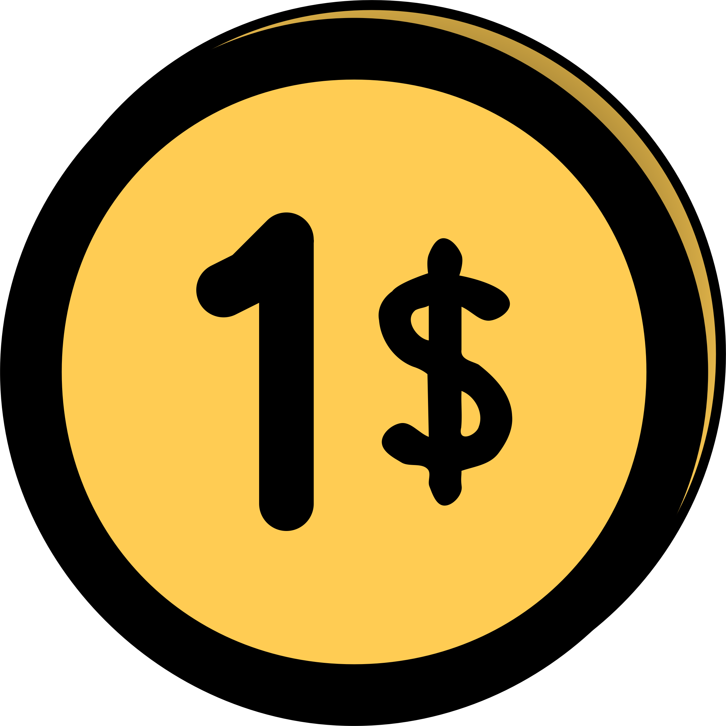 This Free Icons Png Design Of Golden Dollar (2334x2334), Png Download