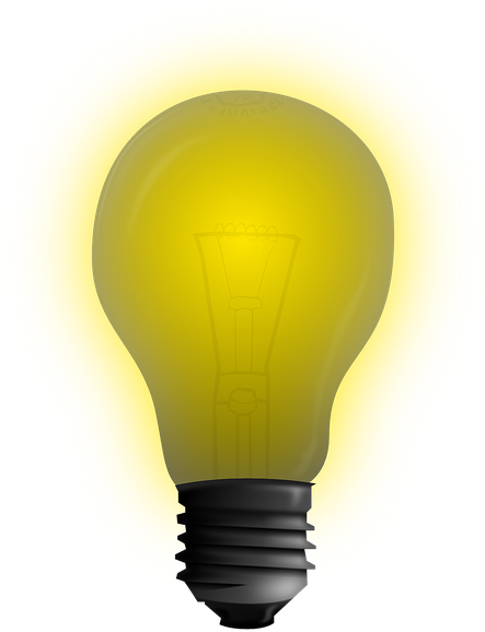 Clip Art At Clker Com Vector Online - Incandescent Light Bulb (438x595), Png Download