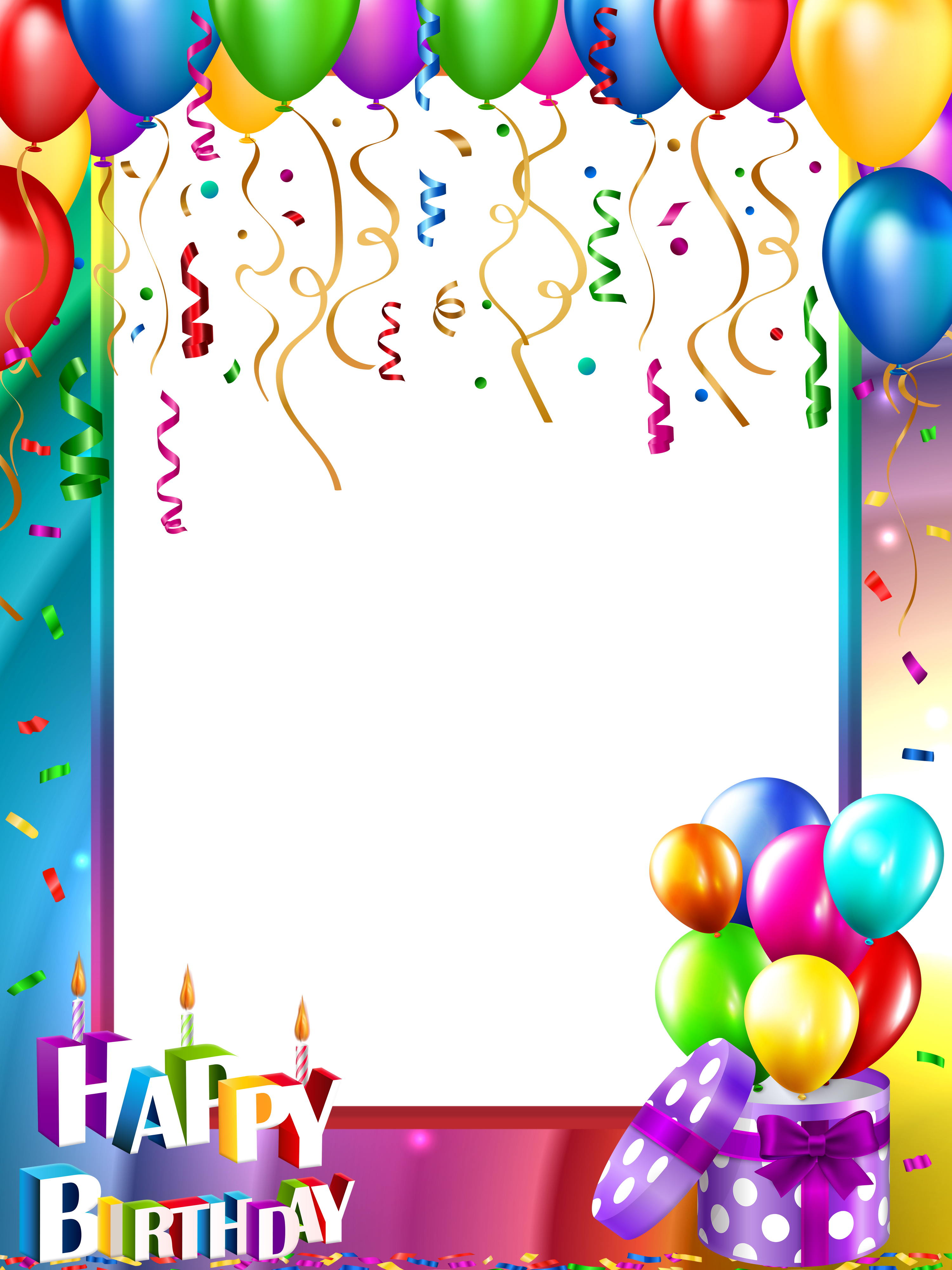 Happy Birthday Png Transparent Frame Gallery Yopriceville - Happy Birthday Png Transparent (3000x4000), Png Download