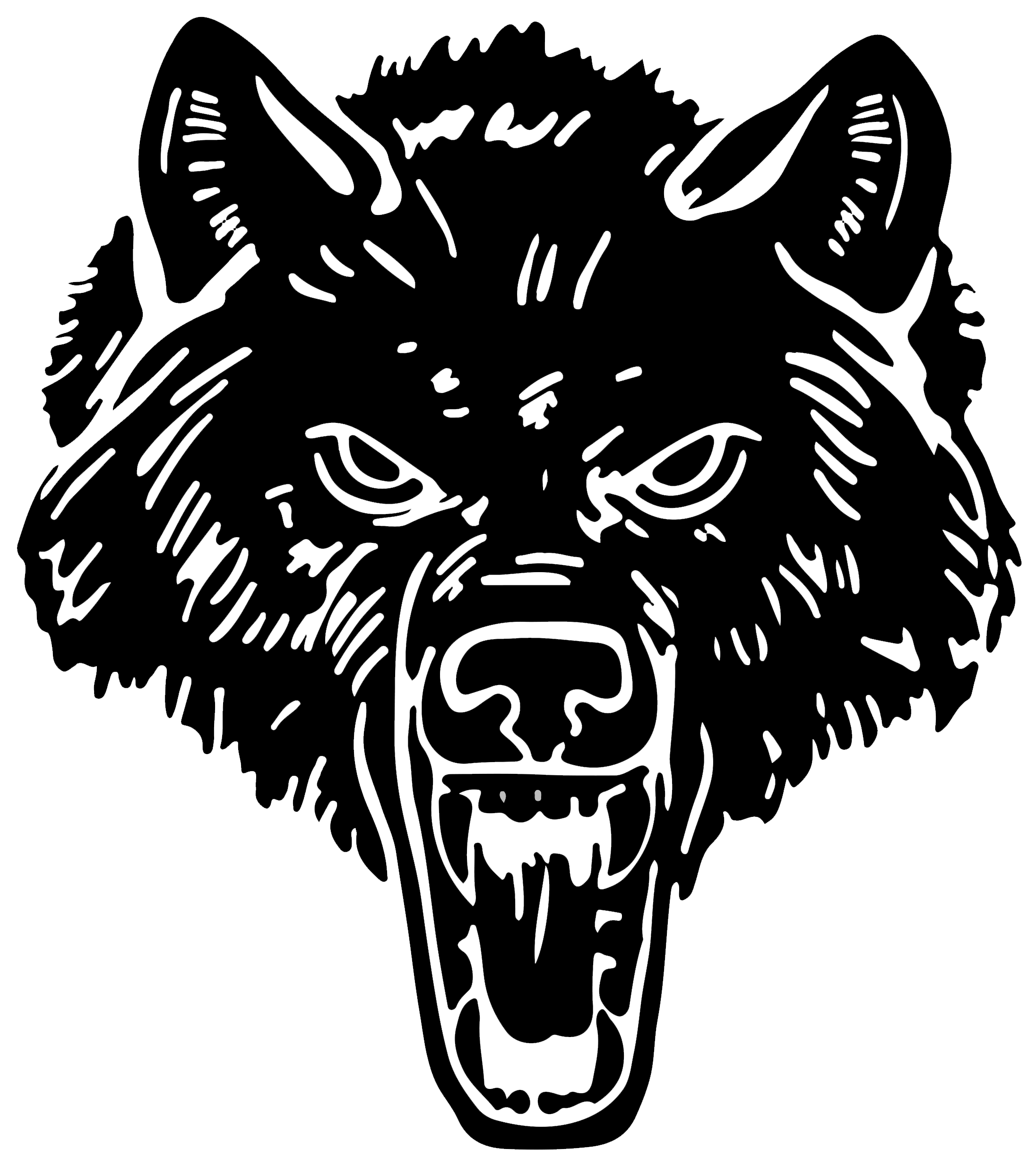 Manawa Wolf Head Full Sized Png - Manawa Little Wolf High School (2192x2468), Png Download