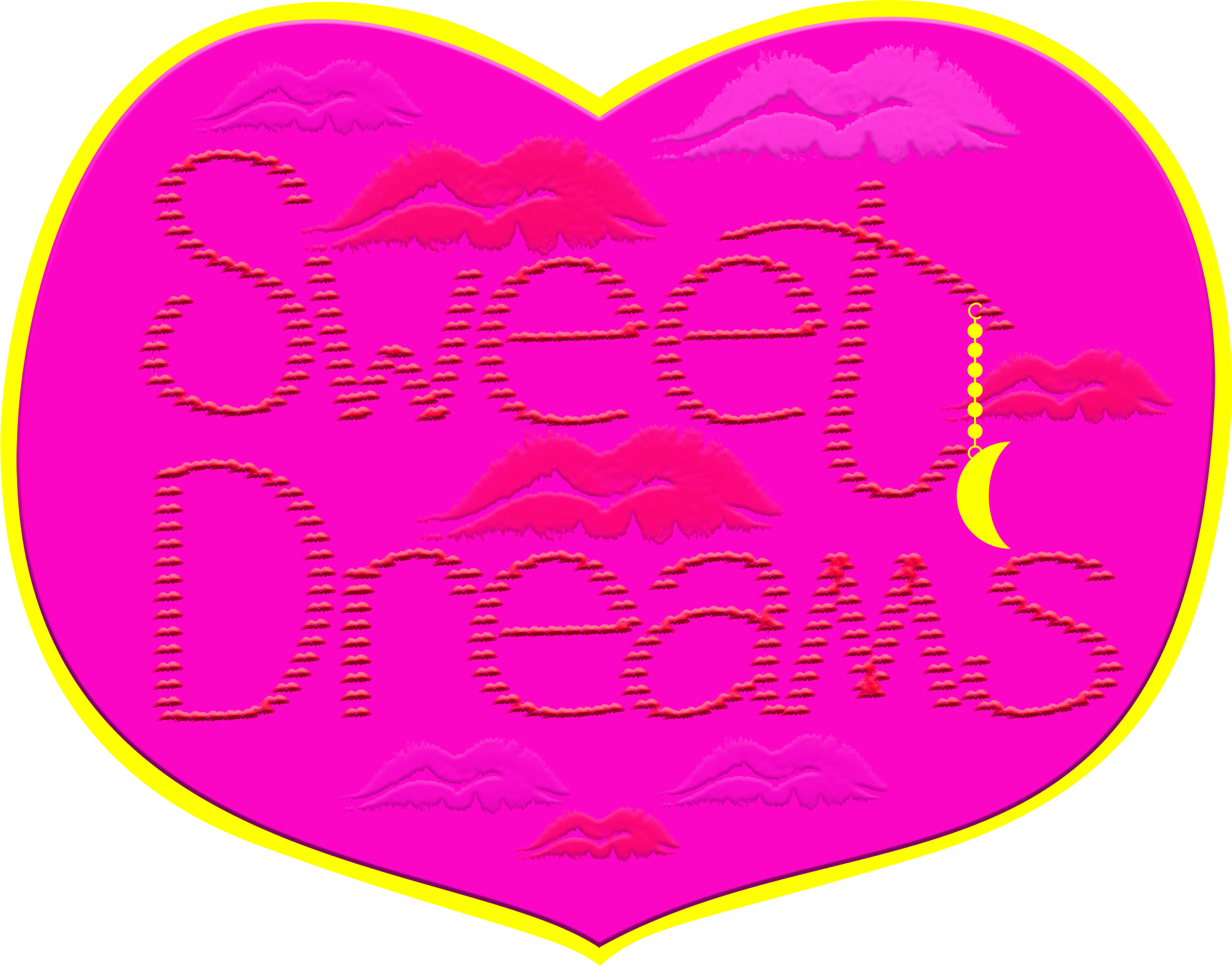 Lettering Sweet Dreams Art Framed Inside A Heart - Sweet Dreams (are Made Of This) (2000x1568), Png Download