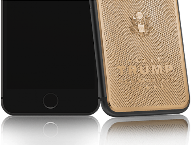 Gold-plated Iphone 7 With Donald Trump's Face Costs - Iphone 7 Trump (820x547), Png Download