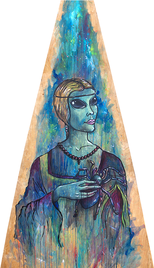 Lady With A Tarantula - Art (554x895), Png Download