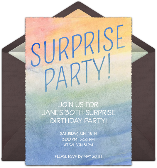 Watercolor Surprise Online Invitation - Book Cover (650x650), Png Download