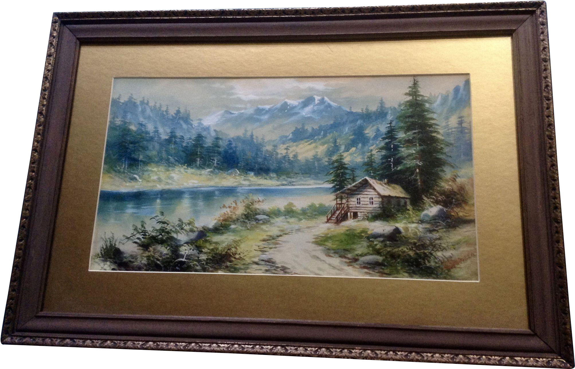 L Brandelle, Watercolor Painting Mountainous Landscape - Painting (2005x2005), Png Download