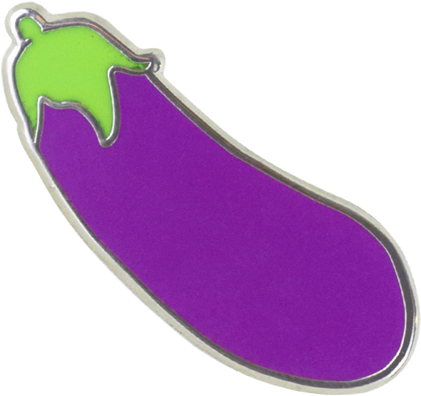 Eggplant Emoji Pin - Vitreous Enamel (710x710), Png Download