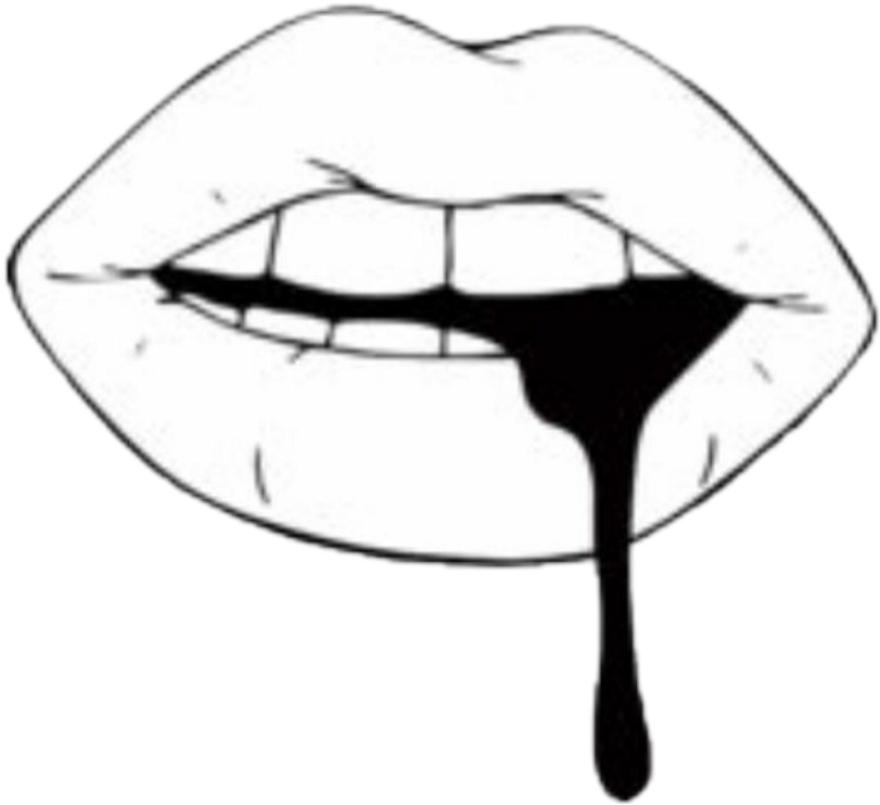 Collection Of Free Lips Drawing Black And White Download - Black And White Lips (1024x1024), Png Download
