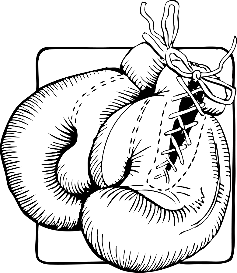 Boxing Gloves Outline (516x595), Png Download