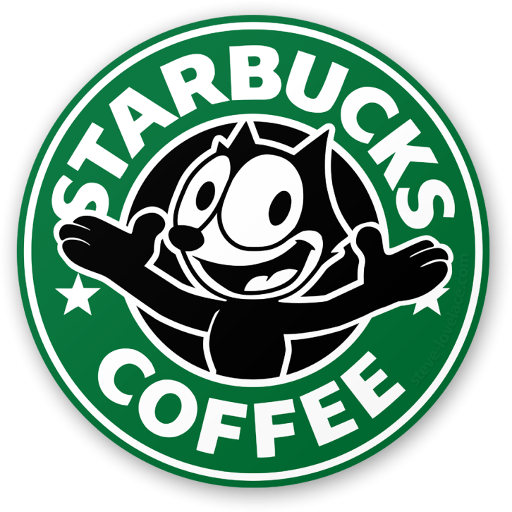 Starbucks Logo With Felix The Cat - Acmiran Starbucks Cute Cat Personalize Knitted Hat (1024x768), Png Download