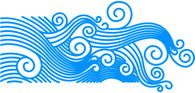 Curly Waves Png - Sea Wave Clipart Transparent (640x320), Png Download