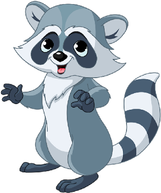 Raccoon Png - Cartoon Raccoon (400x400), Png Download