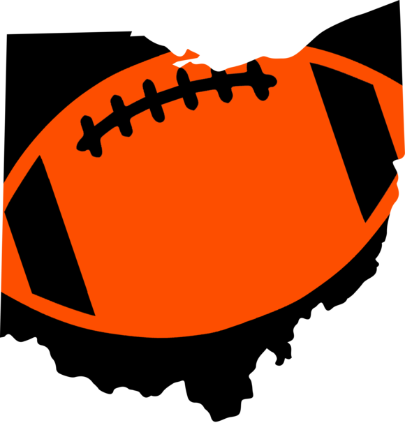 Cincinnati Football Design - Map Of Ohio (580x606), Png Download