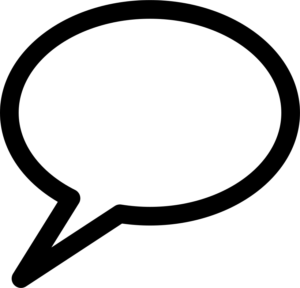 Comment Speech Bubble Of Oval Shape Outline Symbol (980x940), Png Download