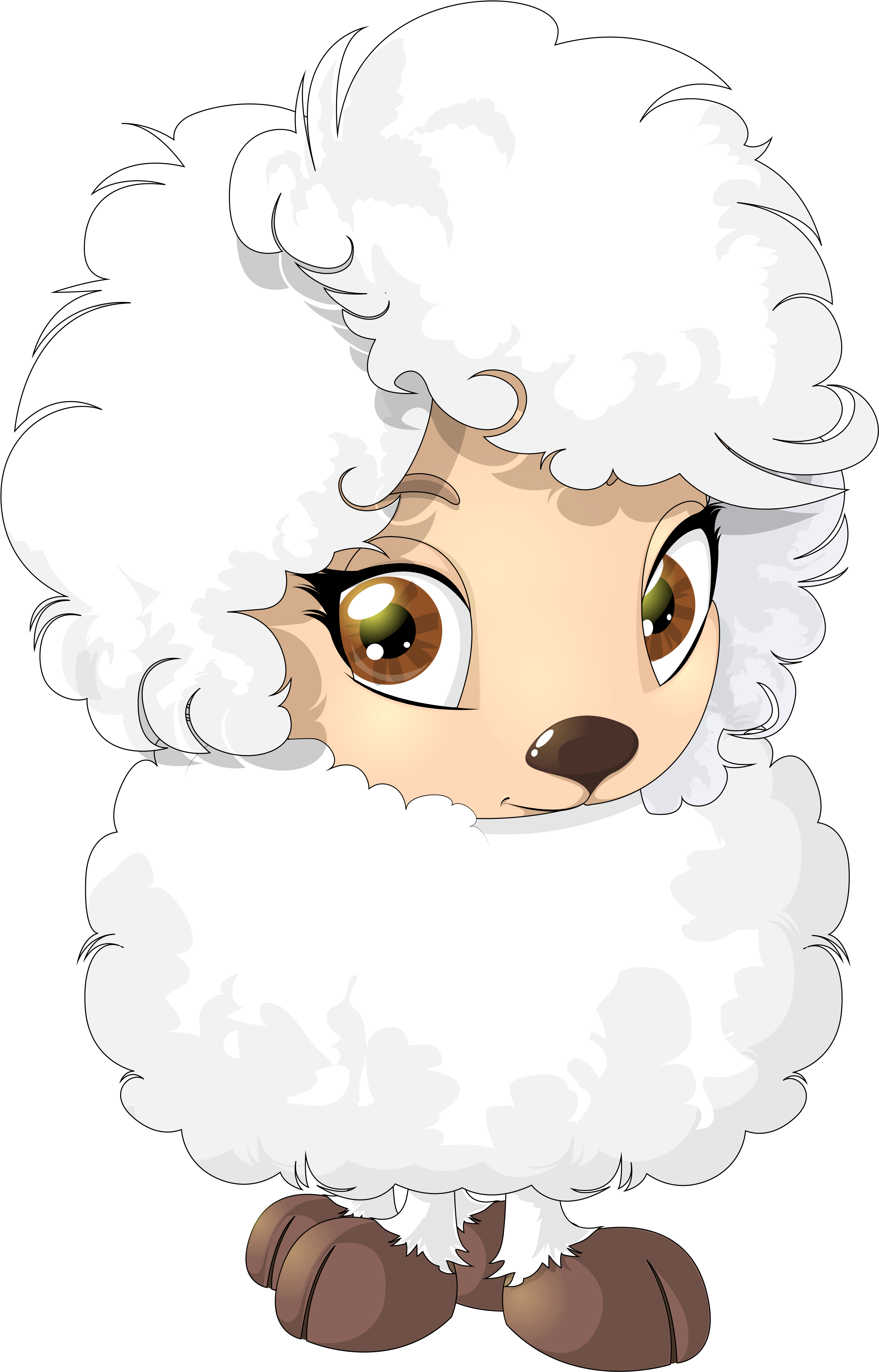Cute Sheep Png (3300x5049), Png Download