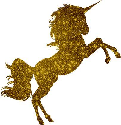 Unicorn Horn Glitter Png - Golden Unicorn (499x501), Png Download