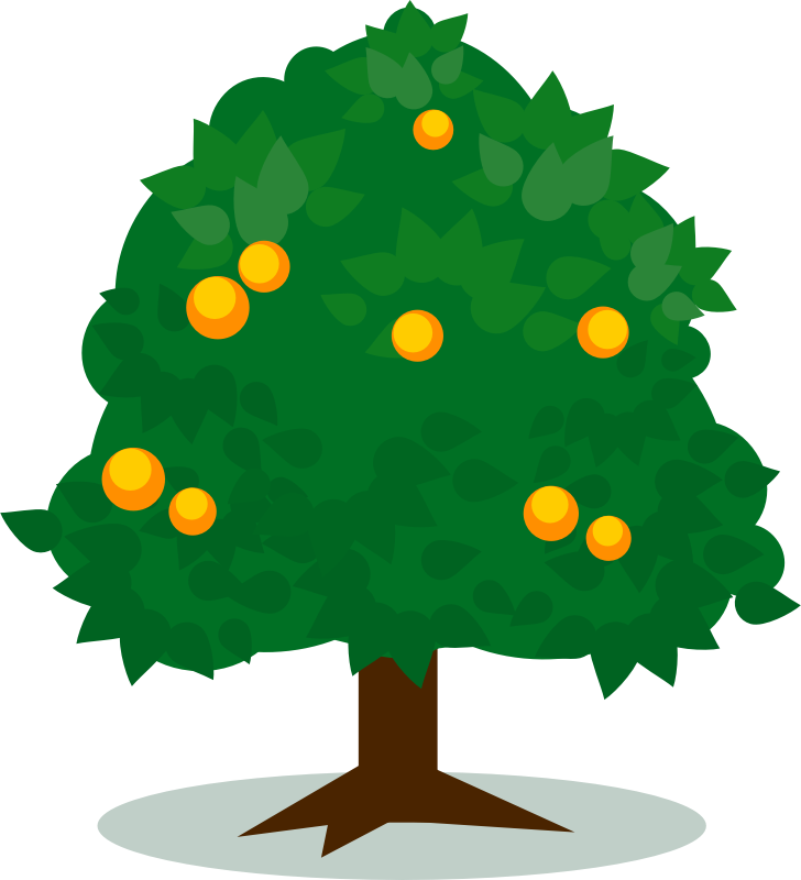 Tree Clipart Clipart Public Domain - Tree Full Of Fruits Cartoon (728x800), Png Download