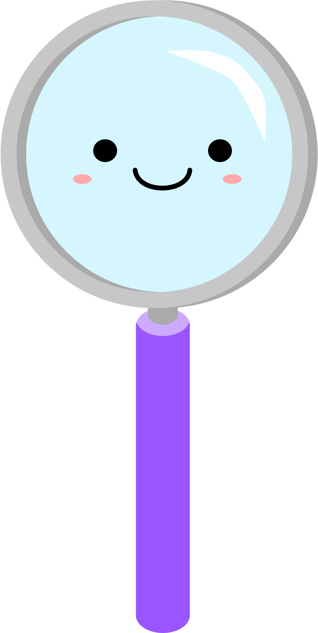 This Free Icons Png Design Of Kawaii Magnifying Glass (1385x2400), Png Download