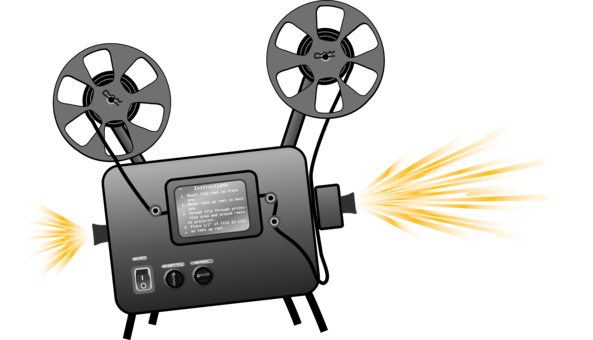 Photographic Film Movie Projector Computer Icons - Film Projector Clip Art (593x340), Png Download