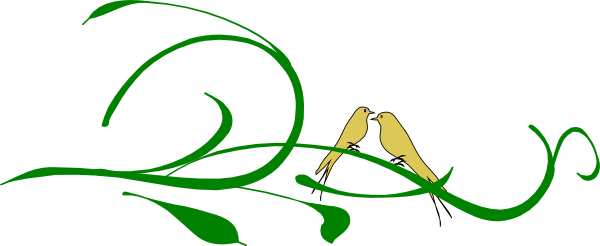 How To Set Use Golden Love Birds On A Green Branch (600x246), Png Download