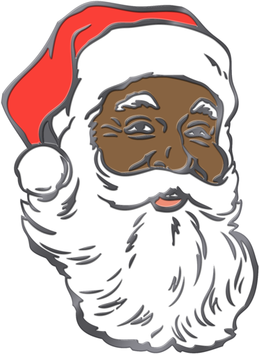 Santa Transparent Black - Black Santa Claus Illustration (600x600), Png Download