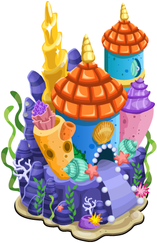 Underwater Castle - Underwater Castle Cartoon Transparent (305x472), Png Download