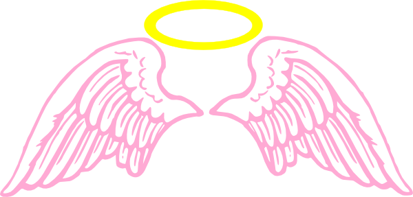 Download Cute Pink Angel Wings With Halo Clip Art At Clker - Memory Of Angel  Wing Decal PNG Image with No Background 