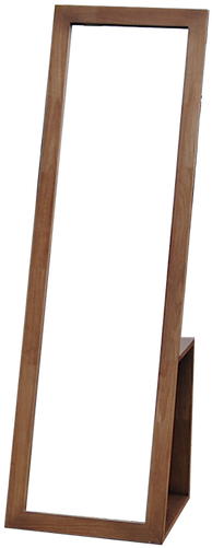 Rubber Wood Standing Mirror With Storage - Standing Mirror Png (498x744), Png Download
