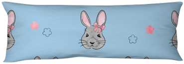 Seamless Pattern With Cute Watercolor Bunny - Cushion (400x400), Png Download