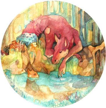 Conversations By The Pool By Paperanddust On Deviantart - Watercolor Paint (400x400), Png Download