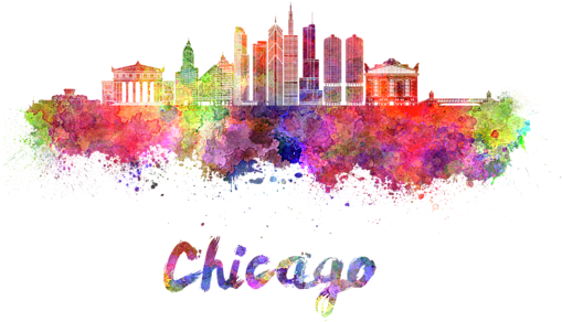Chicago Transparent Watercolor Banner Free Library - Pune City Clipart (600x393), Png Download