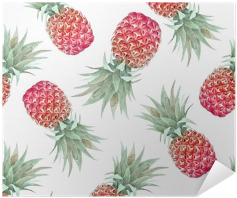 Watercolor Tropical Pineapple Pattern Poster • Pixers® - Watercolor Painting (400x400), Png Download