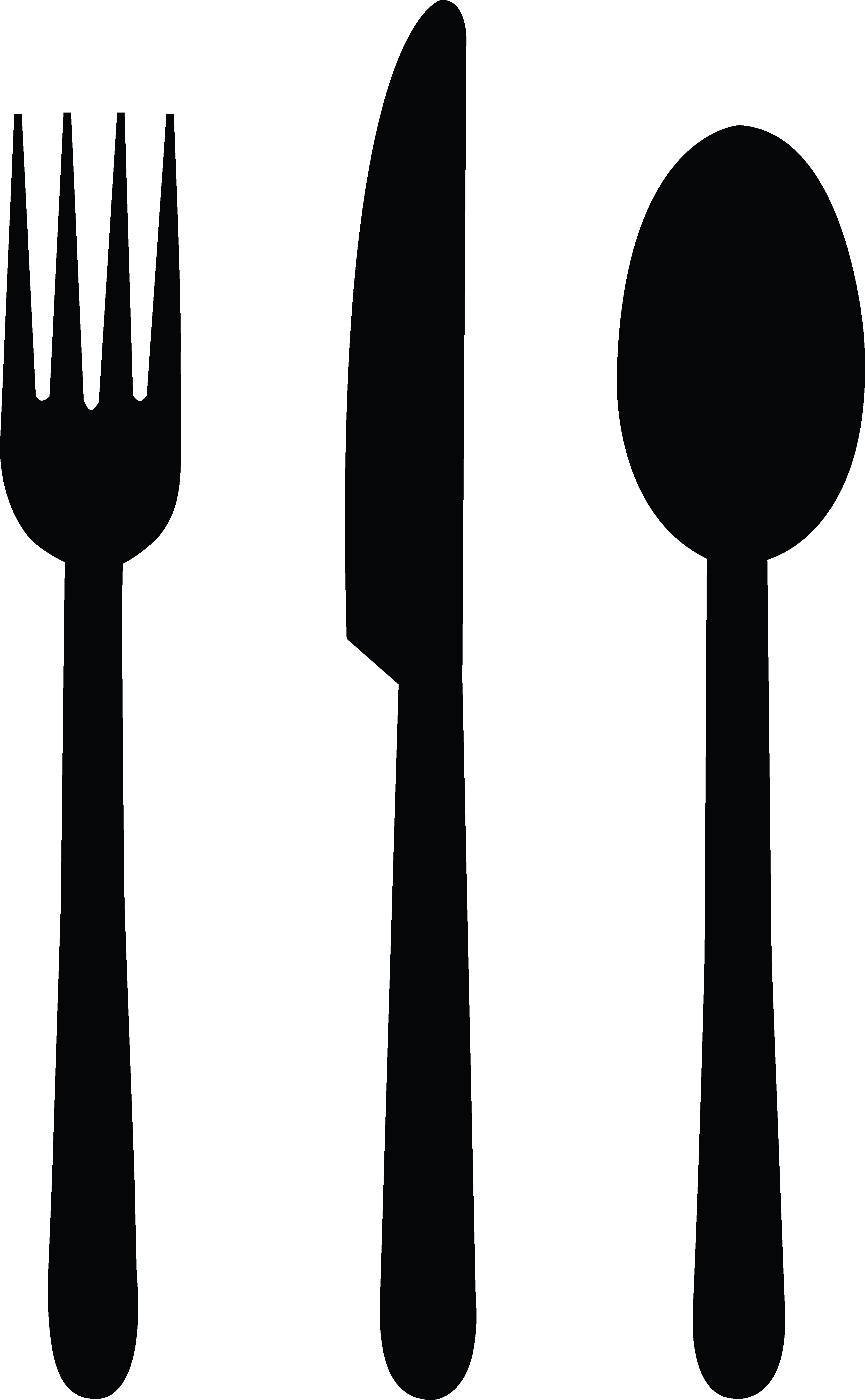 Bbq Fork And Knife Png Svg Download - Knife Fork Spoon Silhouette (3353x5424), Png Download