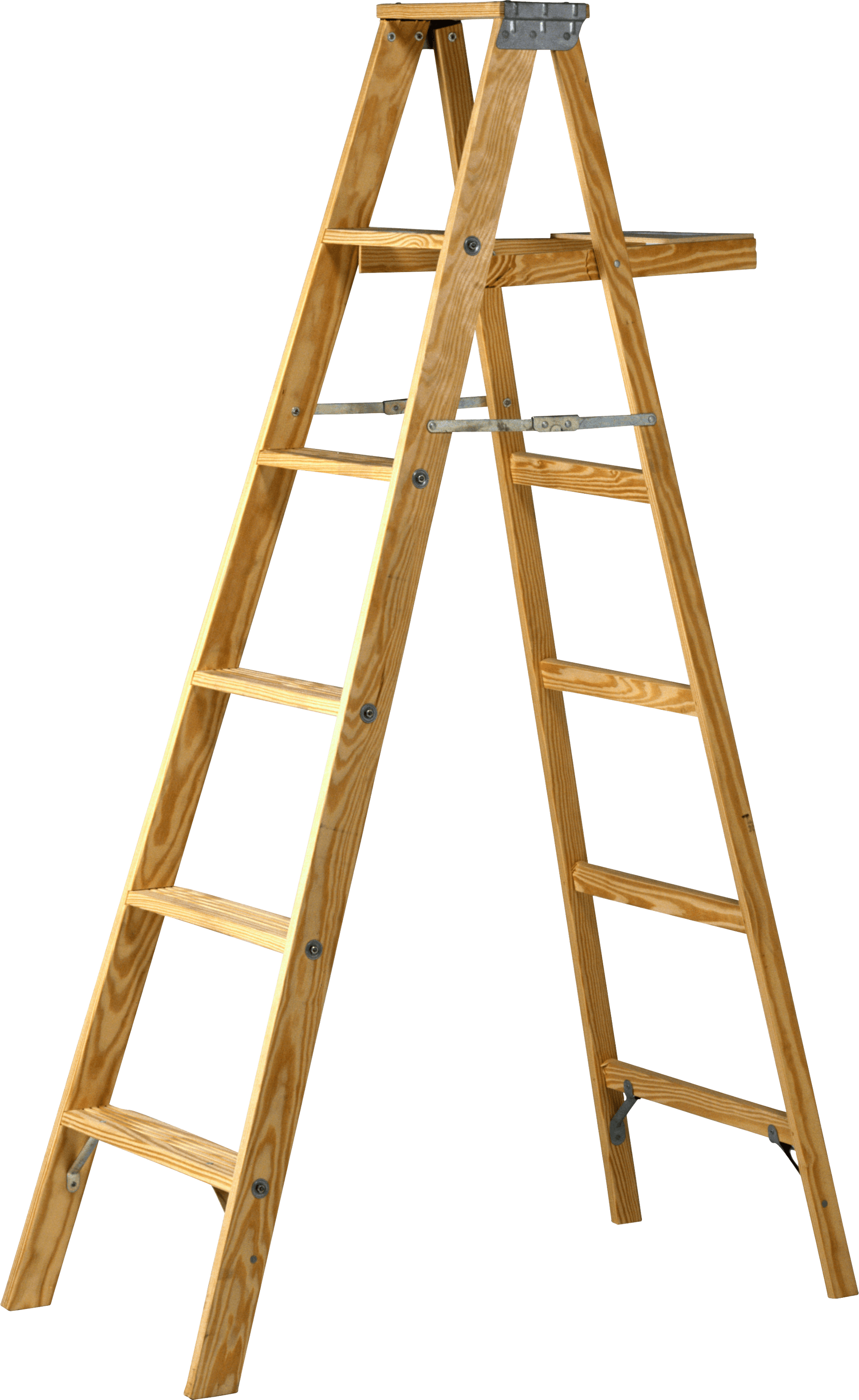 Double Wood Ladder - Ladder Transparent Png (1840x3000), Png Download