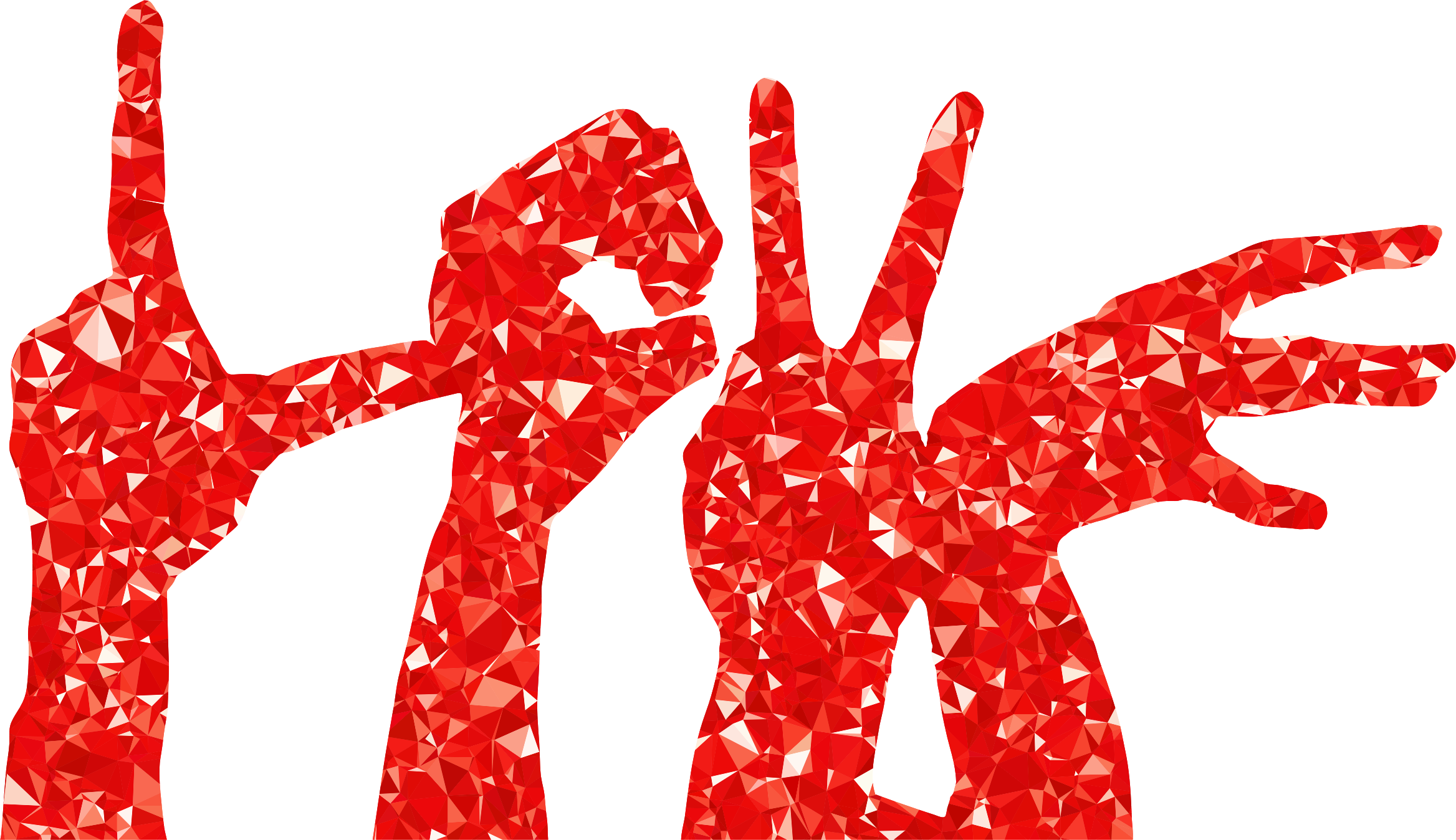 Love Hand Silhouette (2336x1348), Png Download