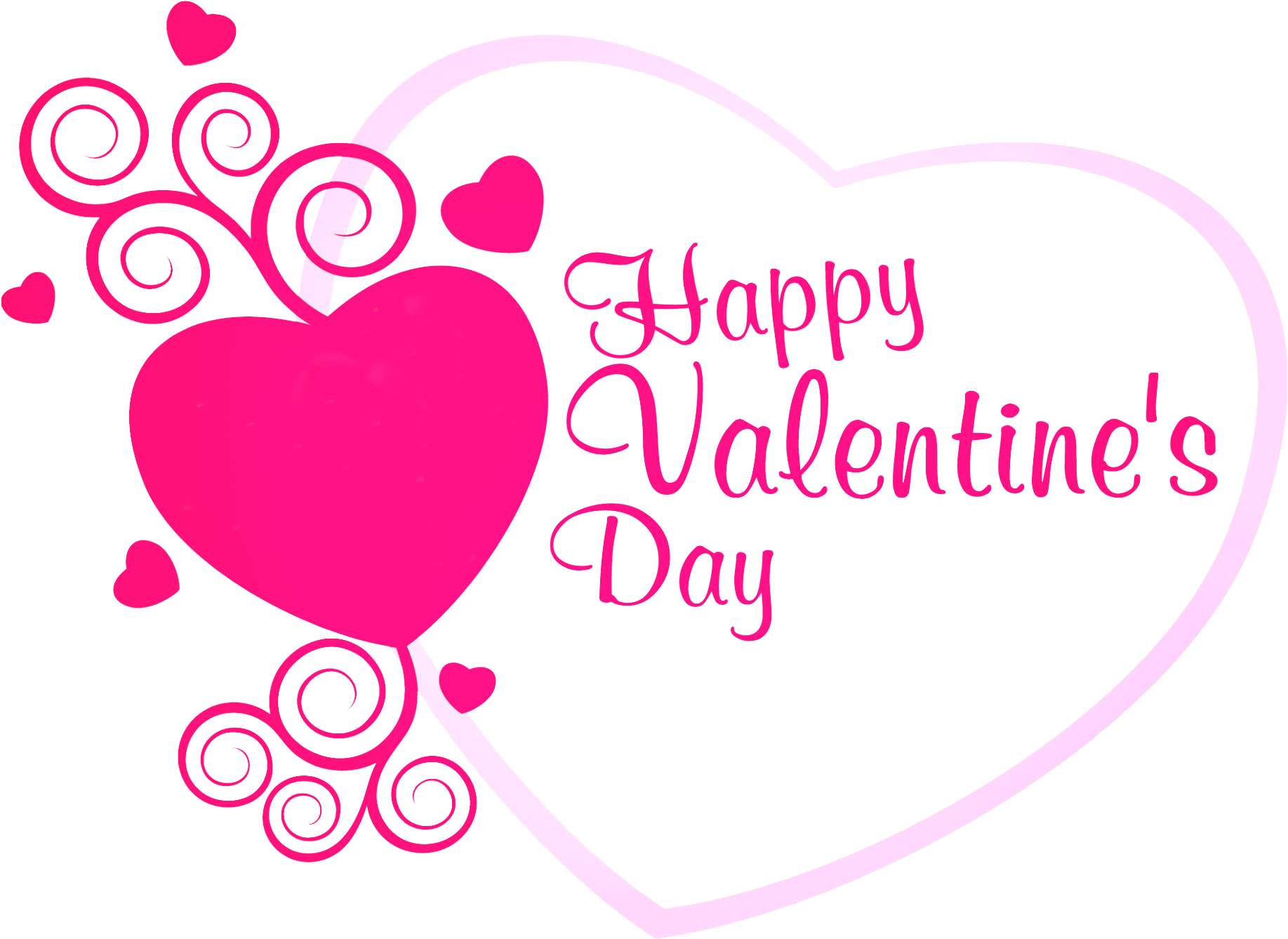 Happy Valentines Pink Heart Decor Png Picture - Valentines Day Clip Art (1953x1418), Png Download