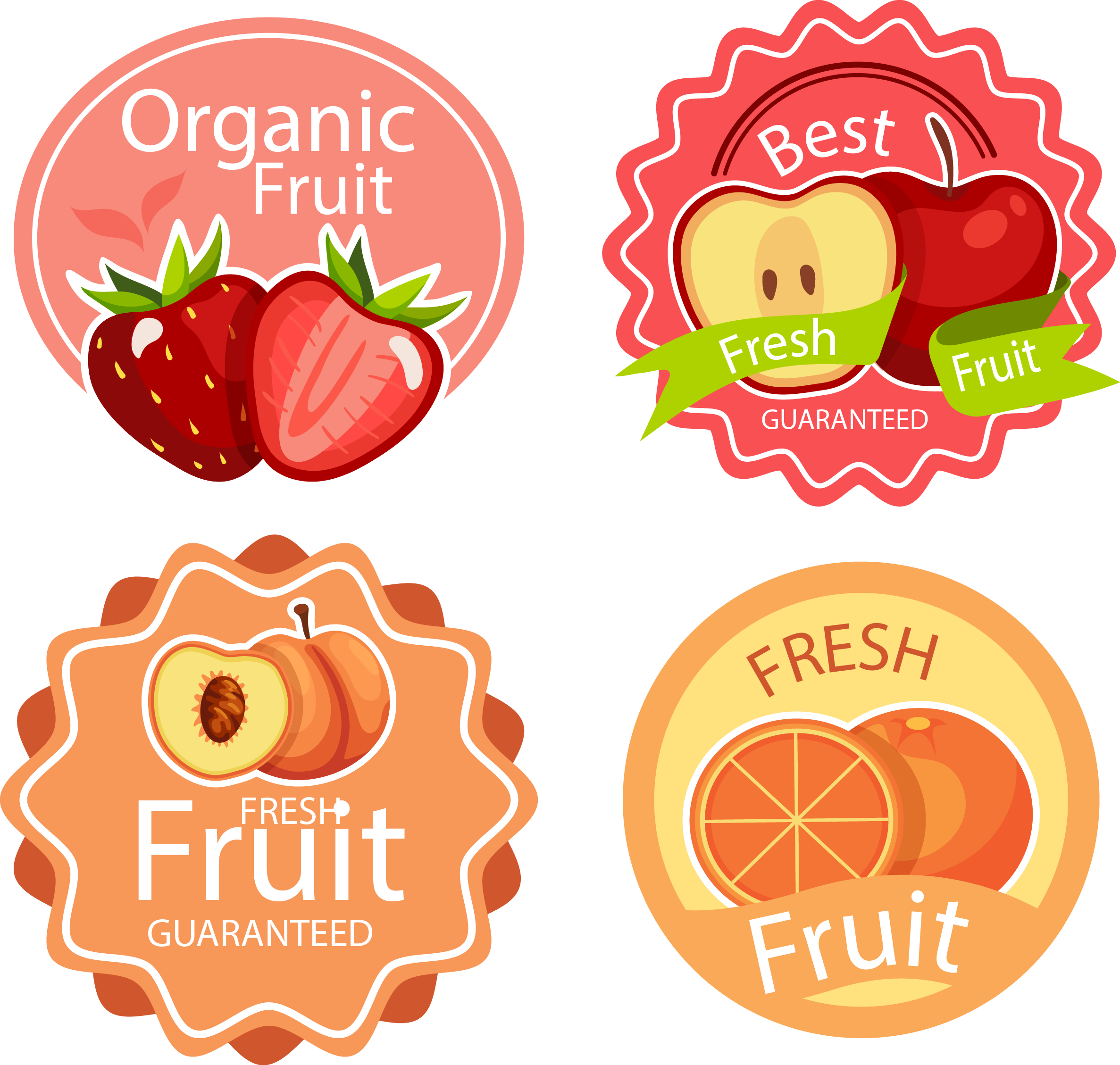 Label Fruit Sticker Strawberry - Fruit Sticker Png (2374x2258), Png Download