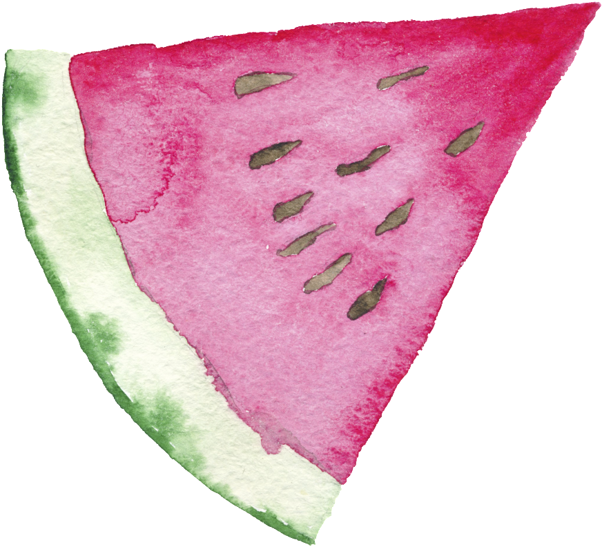 Hand Painted Watercolor Cartoon Transparent Fruit Png - Süßes Sommer-spaß-melone-frucht-party Rundes Kissen (1024x1024), Png Download