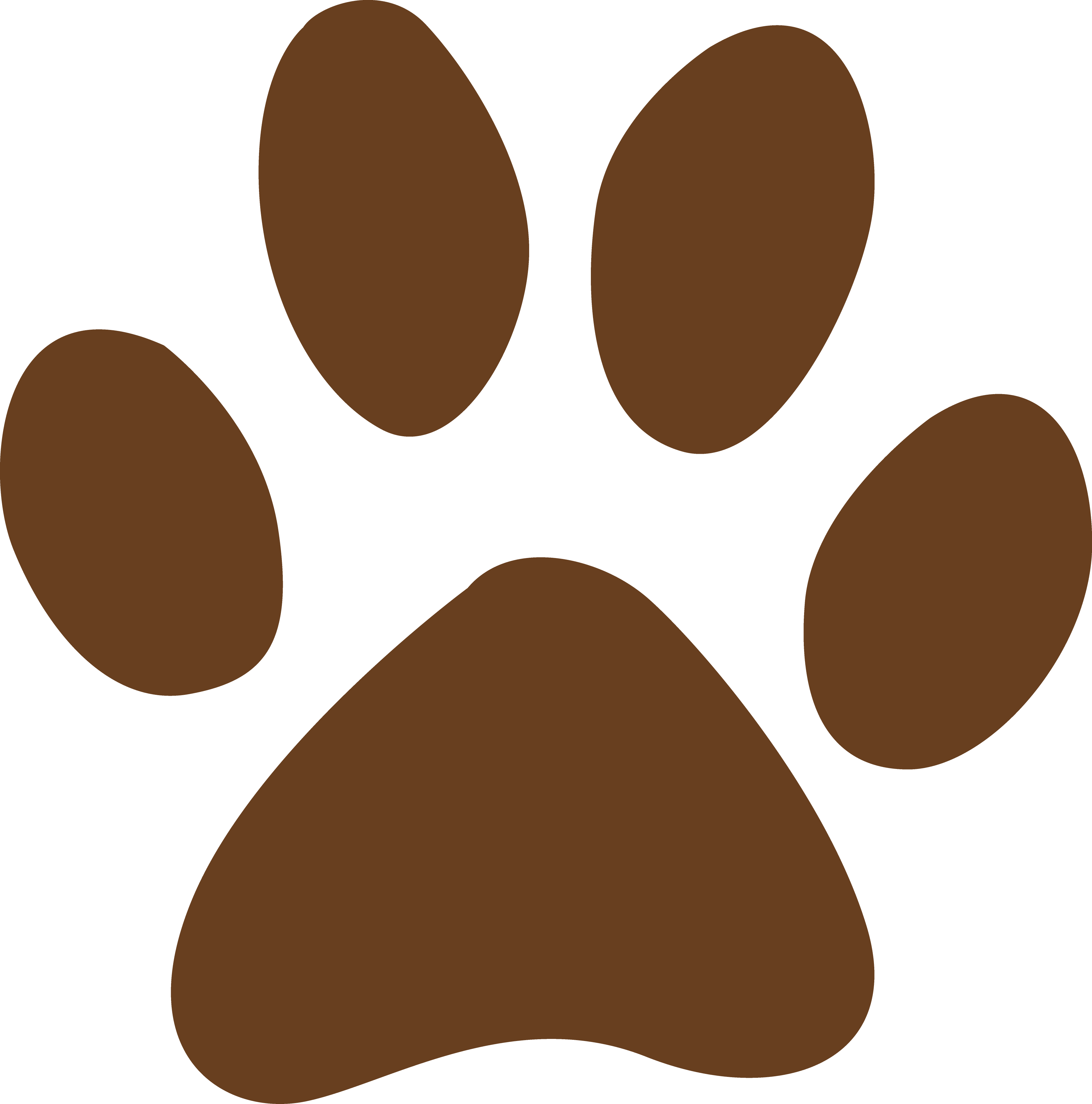 Cat Dog Claw Paw Kitten - Huellitas De Perro Marron Png (3626x3664), Png Download