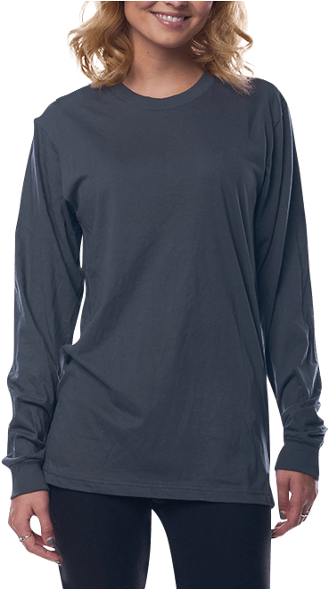 American Apparel - Long-sleeved T-shirt (600x660), Png Download